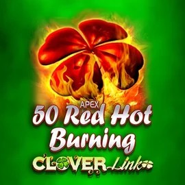 50 Red Hot Burning Clover Links slot logo by Novomatic at Trickz Casino