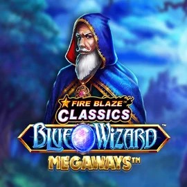Logo of Fire Blaze Blue Wizard Megaways from Rarestone Gaming at Trickz Casino
