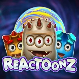 Reactoonz logo by Play'n GO at Trickz Casino